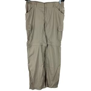 The North Face Women's Khaki Convertible Hiking Nylon Pants Size 8 EUC Ripstop